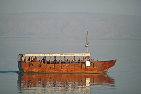 Boat for tourists on Lake Tiberias
