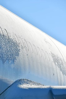 Ice-covered aircraft