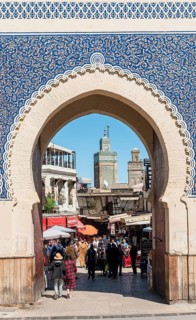 Locals in front of Bab Boujeloud