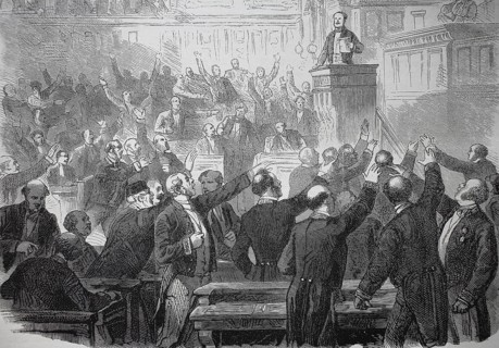 The declaration of war in the Senate in Paris on the 15th of July 1870