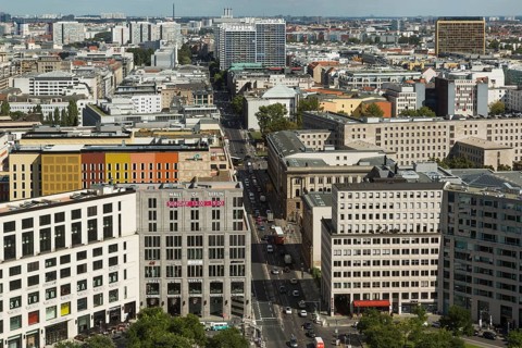 View from the DB-Tower to Leipziger Platz and Leipziger Strasse