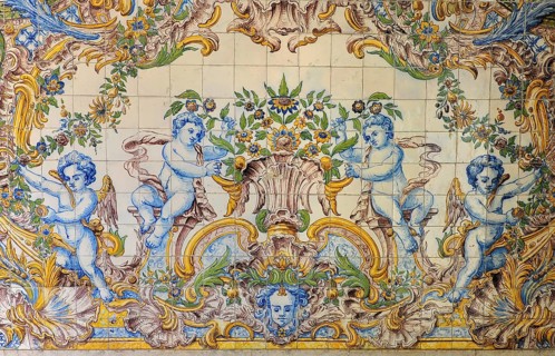 Tile picture at the railway station
