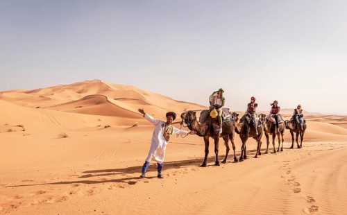 Tourists with Bedouin guide