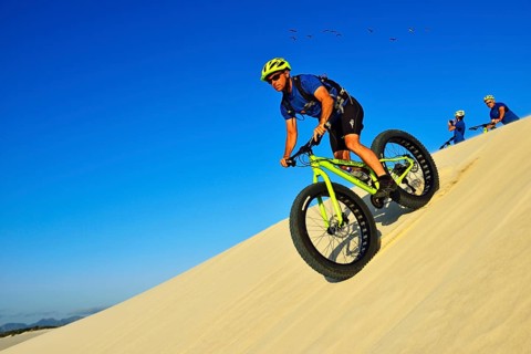 Cycling tour with fatbikes at Die Plaat Beach
