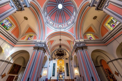 Altar Room and Dome of Nuestra Senora del Socorro Church