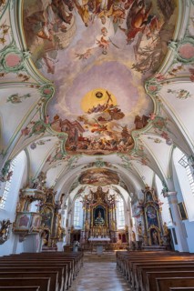 Interior with altar and ceiling fresco