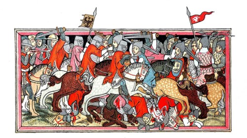 Battle scene from the time of the Battle of MUehldorf