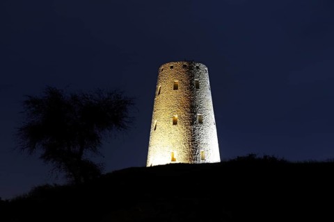 Old defensive defence tower at the Al Wadi Desert Hotel