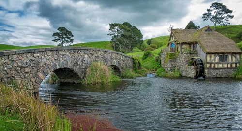 The historical water mill in Hobbiton