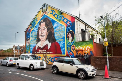 Political graffiti on wall in West Belfast