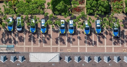 Parking lot in front of the police headquarters Oberhausen