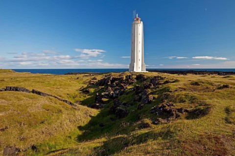 Coastal landscape with the lighthouse of Malarrif