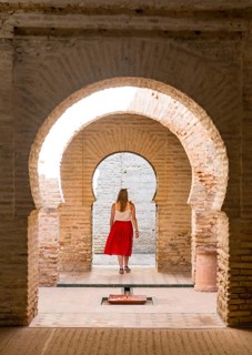 Woman with red dress