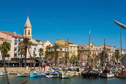 Port with historic fishing boats
