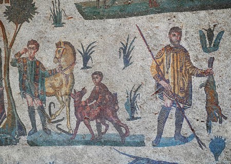 Roman mosaic of Hunters hunting