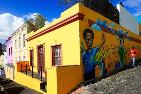 Colourful facades on De Waal Street
