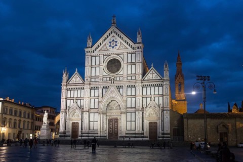 Church Basilica of Santa Croce in the dawn