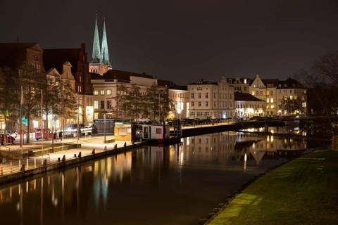 Old town on Obertrave at night