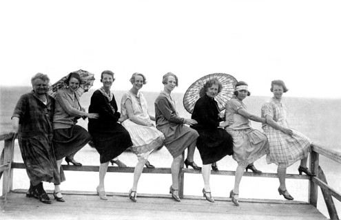 Eight women by the sea