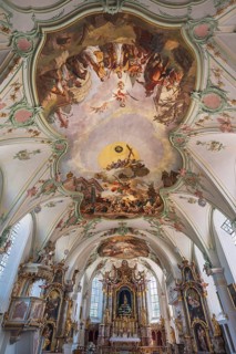 Interior with altar and ceiling fresco