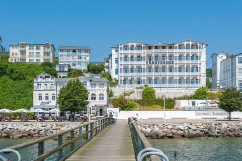 Pier with historical villas and Hotel Furstenhof