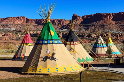 Indian tipis to spend the night at Capitol Reef Resort