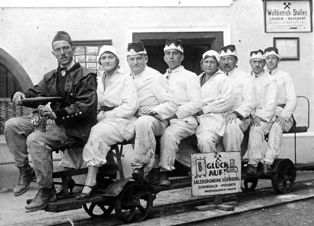 Workers on their way to the mine