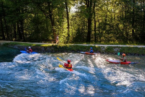 Kayakers on Landkanal