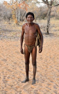 San Man with hunting equipment