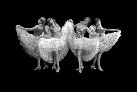 Four dancers with skirts