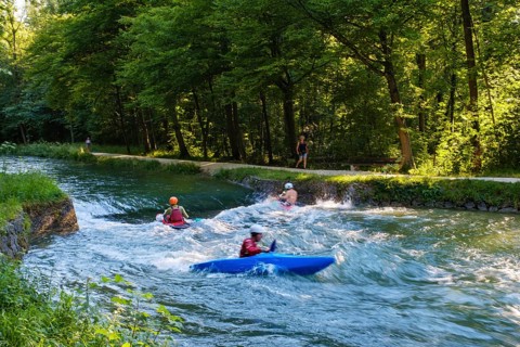 Kayakers on Landkanal