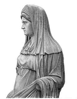 Bust of a vestal at the Roman Forum in Rome