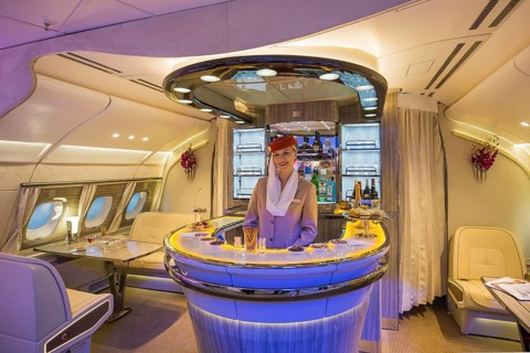 Airline Emirates presents new on-board bar for the Airbus A380