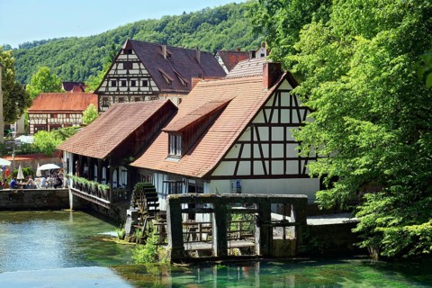 Historical hammer mill at the Blautopf