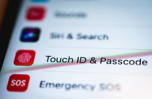 Touch ID and Passcode settings displayed on an iPhone