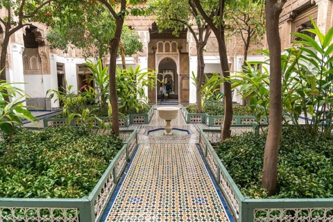 Courtyard with fountain in the palace of Bahia