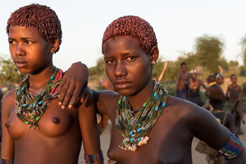 Two girls with necklaces