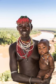 Young woman with baby