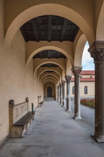 Arcades at the entrance to the east side