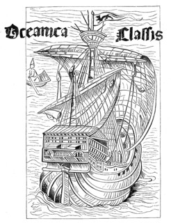 Drawing of a Spanish ship from the time of the discovery of America around 1492
