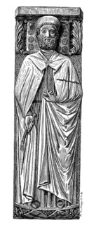 The tombstone of the Landgrave Konrad of Thuringia in the Order dress of the Teutonic Knights