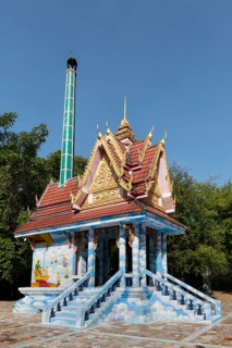 Colorful painted crematorium in Wat Pa Thamma Utthayan