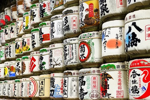 Sake barrels at Meiji-Jingu Shrine