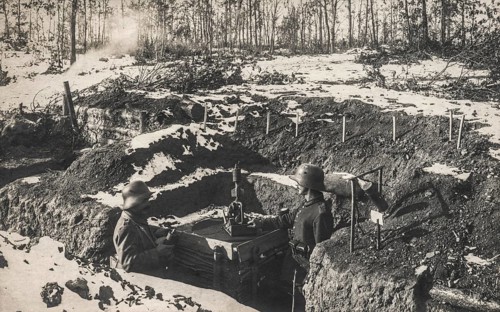 Two soldiers in the trenches