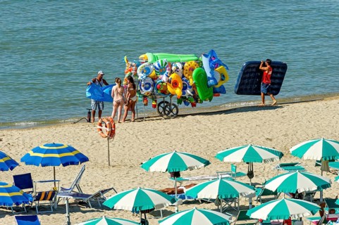 Vendor with beach toys at the beach