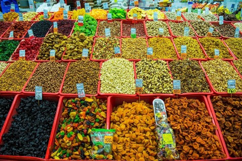 Nuts for sale in the market
