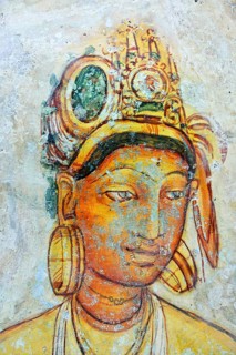 Fresco of the Cloud Girls on the Lion Rock of Sigiriya