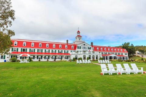 Hotel Tadoussac at the mouth of the Saguenay Fjord into the St. Lawrence River