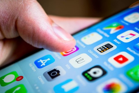 Finger touching display