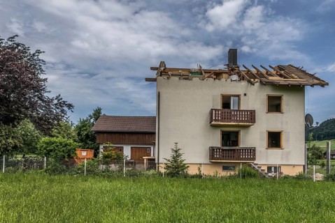 A house is demolished